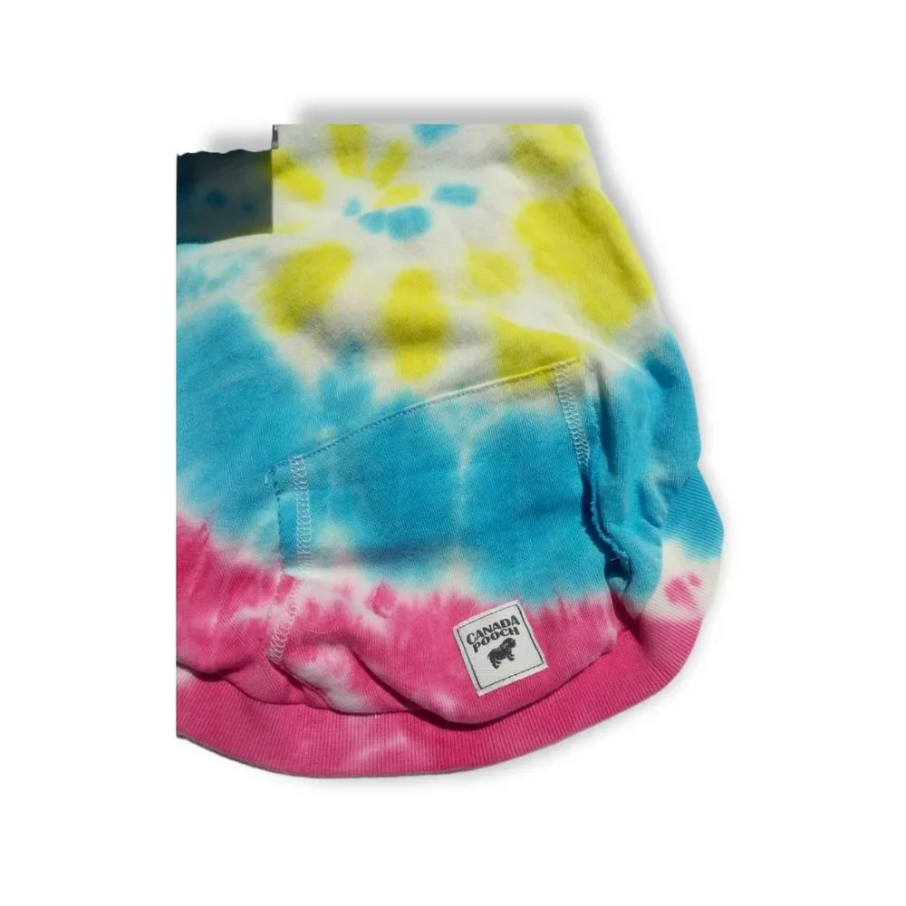 Canada Pooch Dog Medium 16 inches No Authority Tie Dye Hoodie with Pocket New